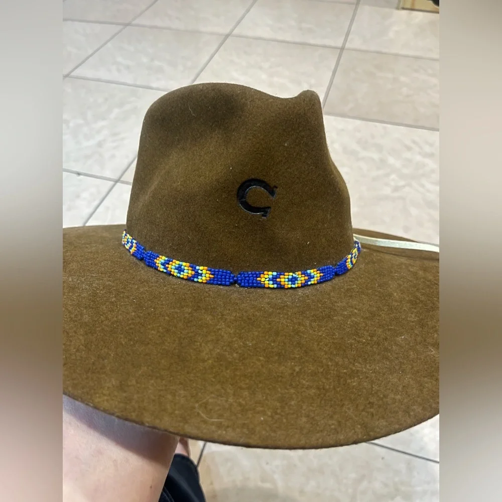 Charlie 1 Horse -Classic Brown Felt Western Fedora with Beaded Band - Picture 7 of 7